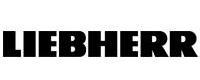 Schwarzes Liebherr-Logo auf weißem Hintergrund in fetter Schriftart.